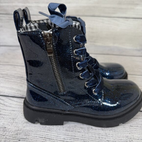 NWT Dadwen Navy Glitter Boots Sz 31 - Picture 3 of 6